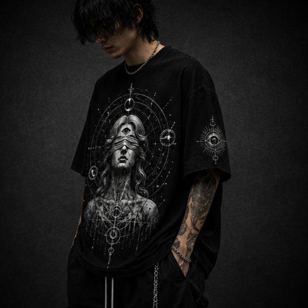 KAER “Blind Goddess” Oversized Heavyweight T-Shirt