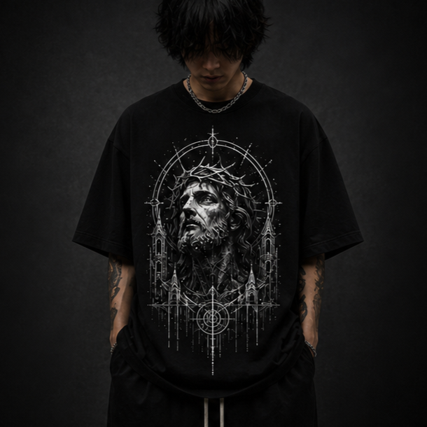KAER “Crowned Martyr” Oversized Heavyweight T-Shirt