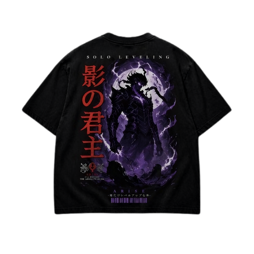 Arise Shadow Monarch – Solo Leveling Tee (Back Print)