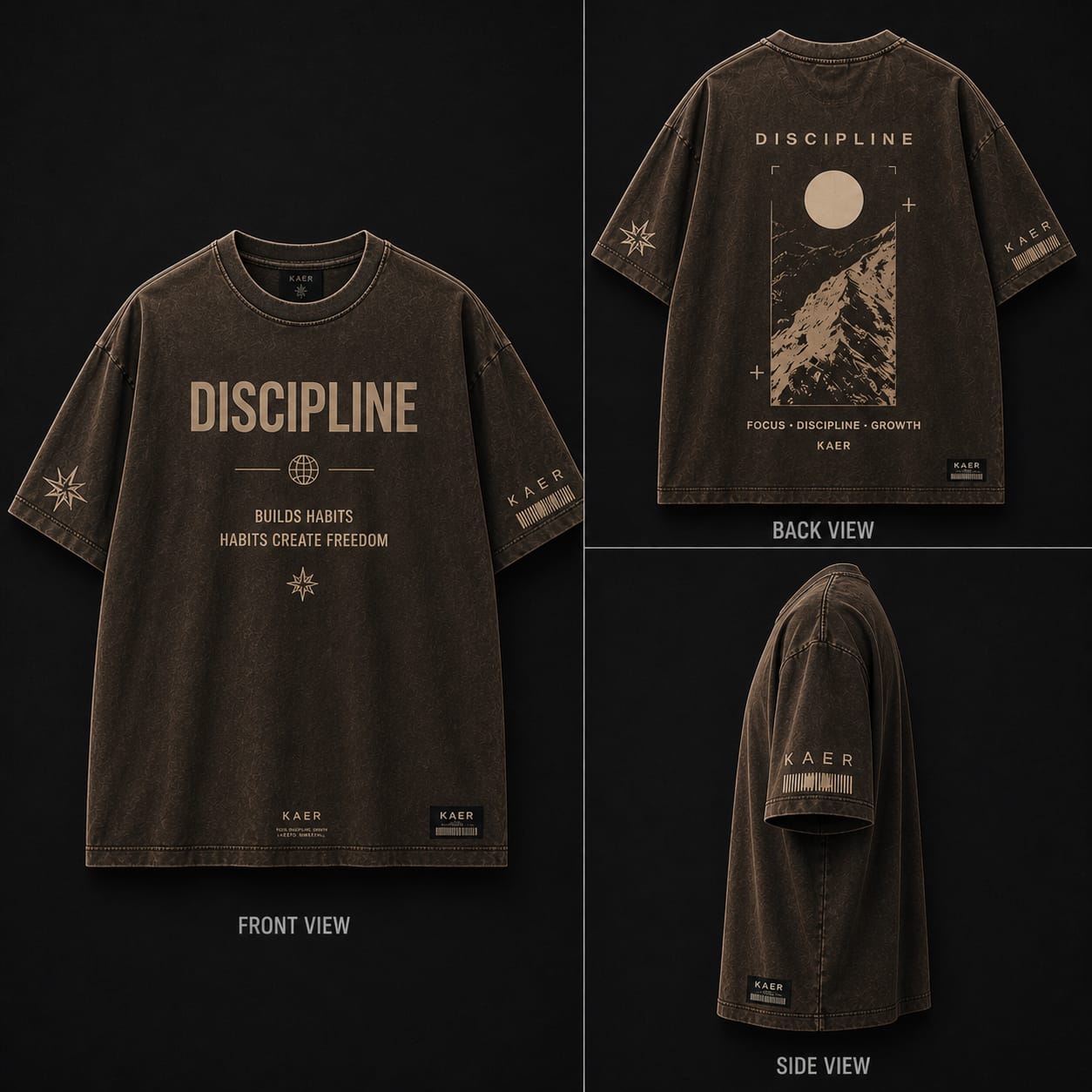 KAER "Discipline Builds" Oversized Tee