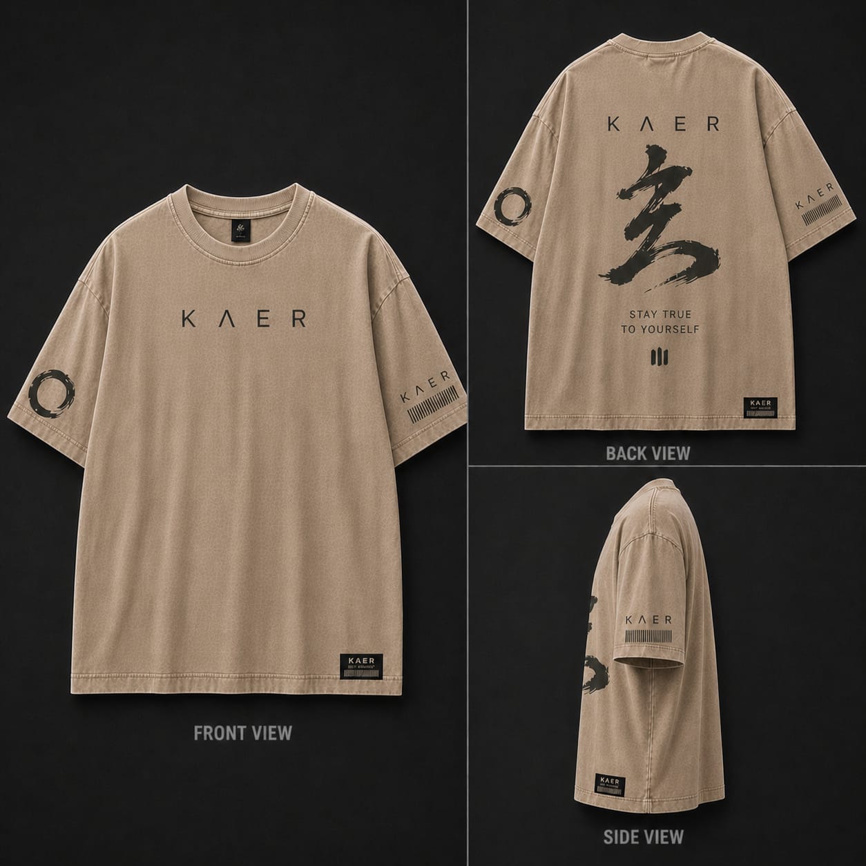 KAER "Stay True" Minimalist Oversized Tee