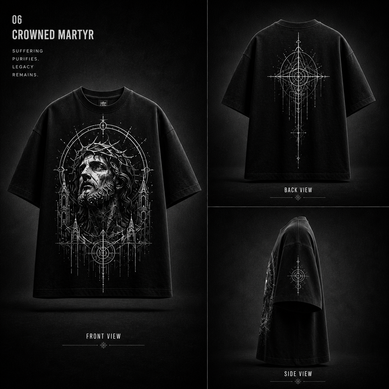 KAER “Crowned Martyr” Oversized Heavyweight T-Shirt